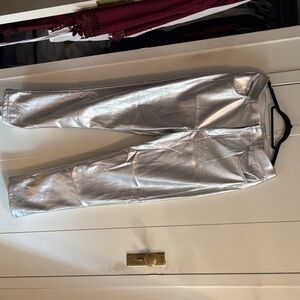 Abercrombie & Fitch Men's Shiny Silver Dress Pants